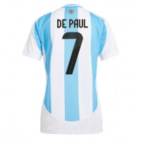 Zenski Nogometni Dres Argentina Rodrigo De Paul #7 Domaci Copa America 2024 Kratak Rukav